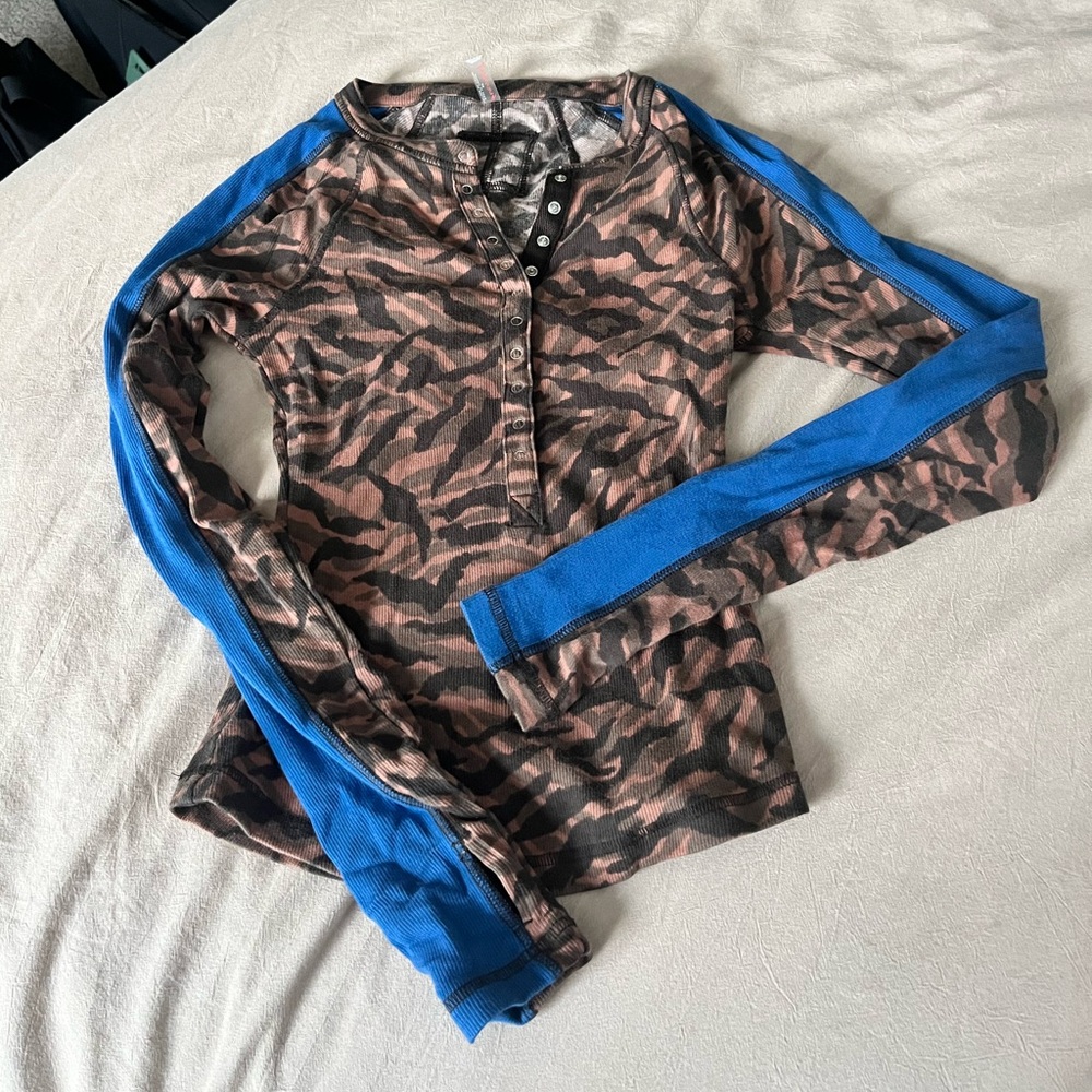 Free People Zebra print top